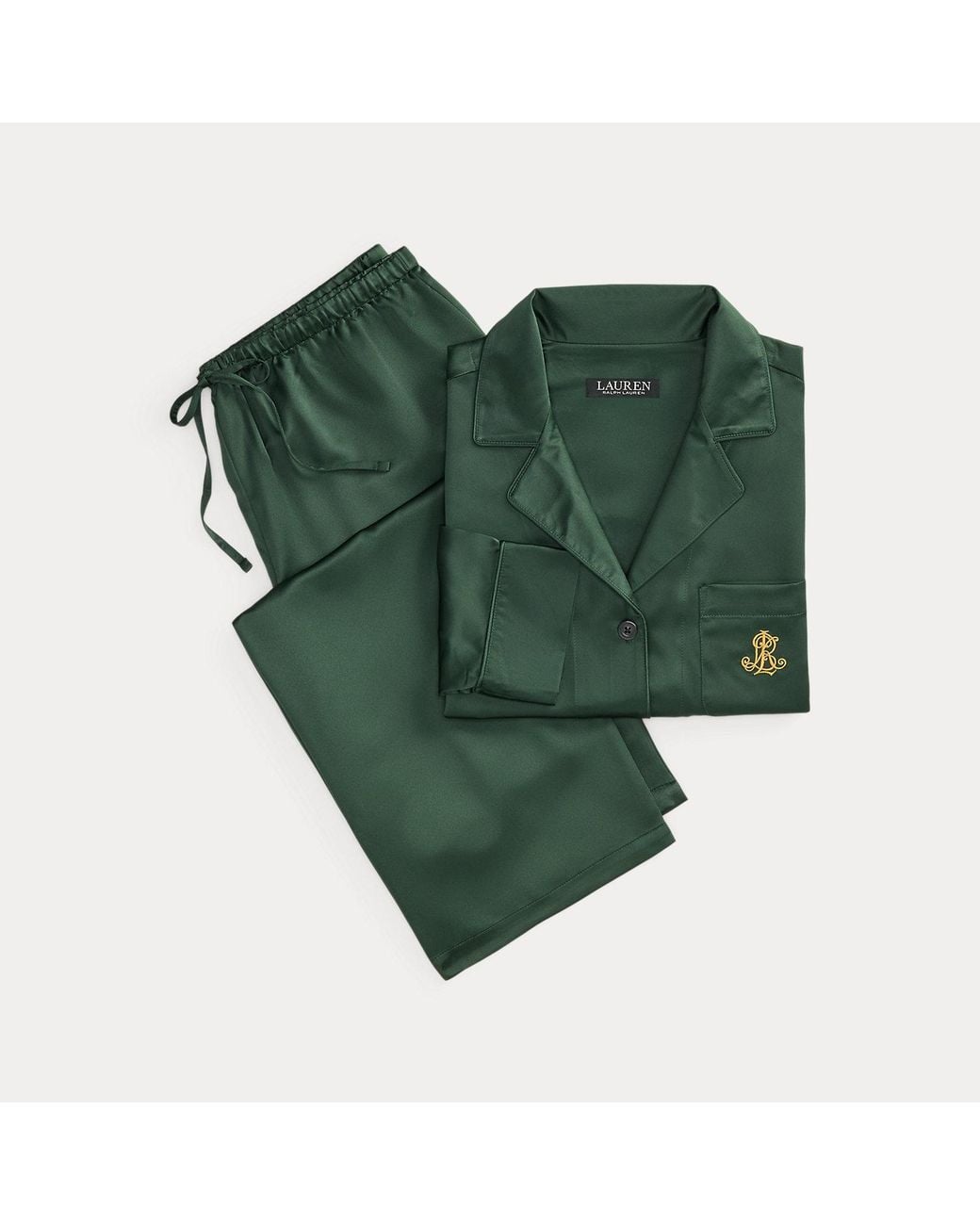 Ralph Lauren Green Satin Sleep Set