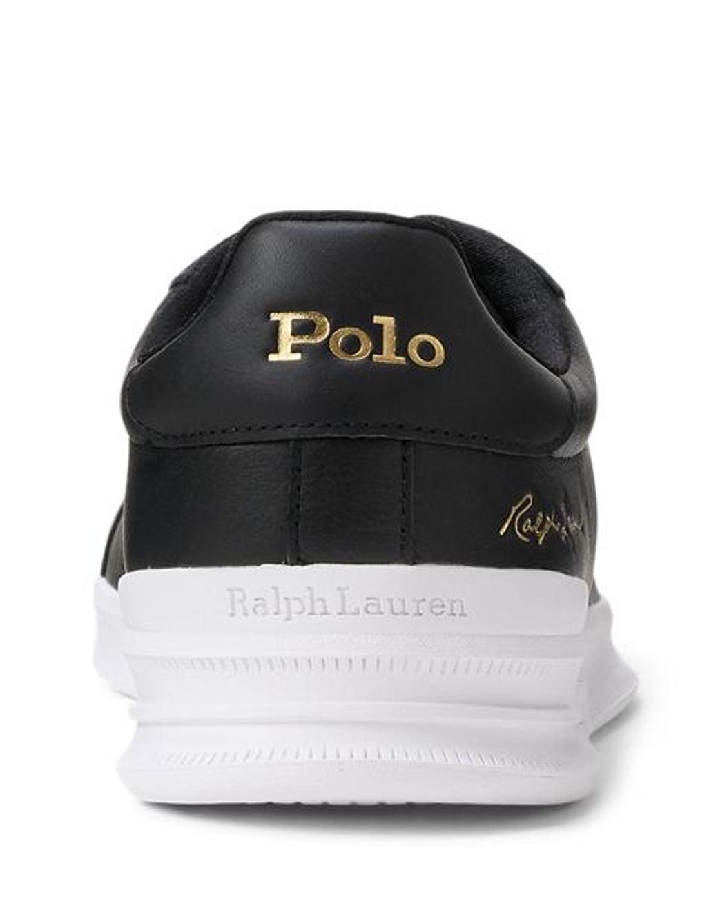 Polo Ralph Lauren Black Heritage Court Ii Leather Trainer for men