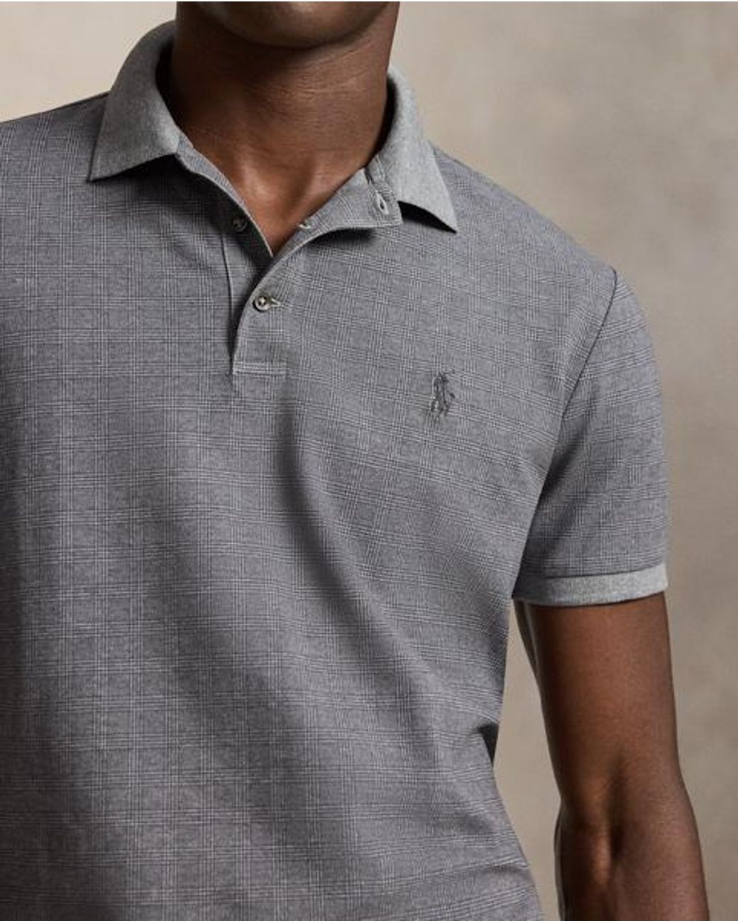 Polo Ralph Lauren Gray Custom Slim Fit Stretch Mesh Polo Shirt for men