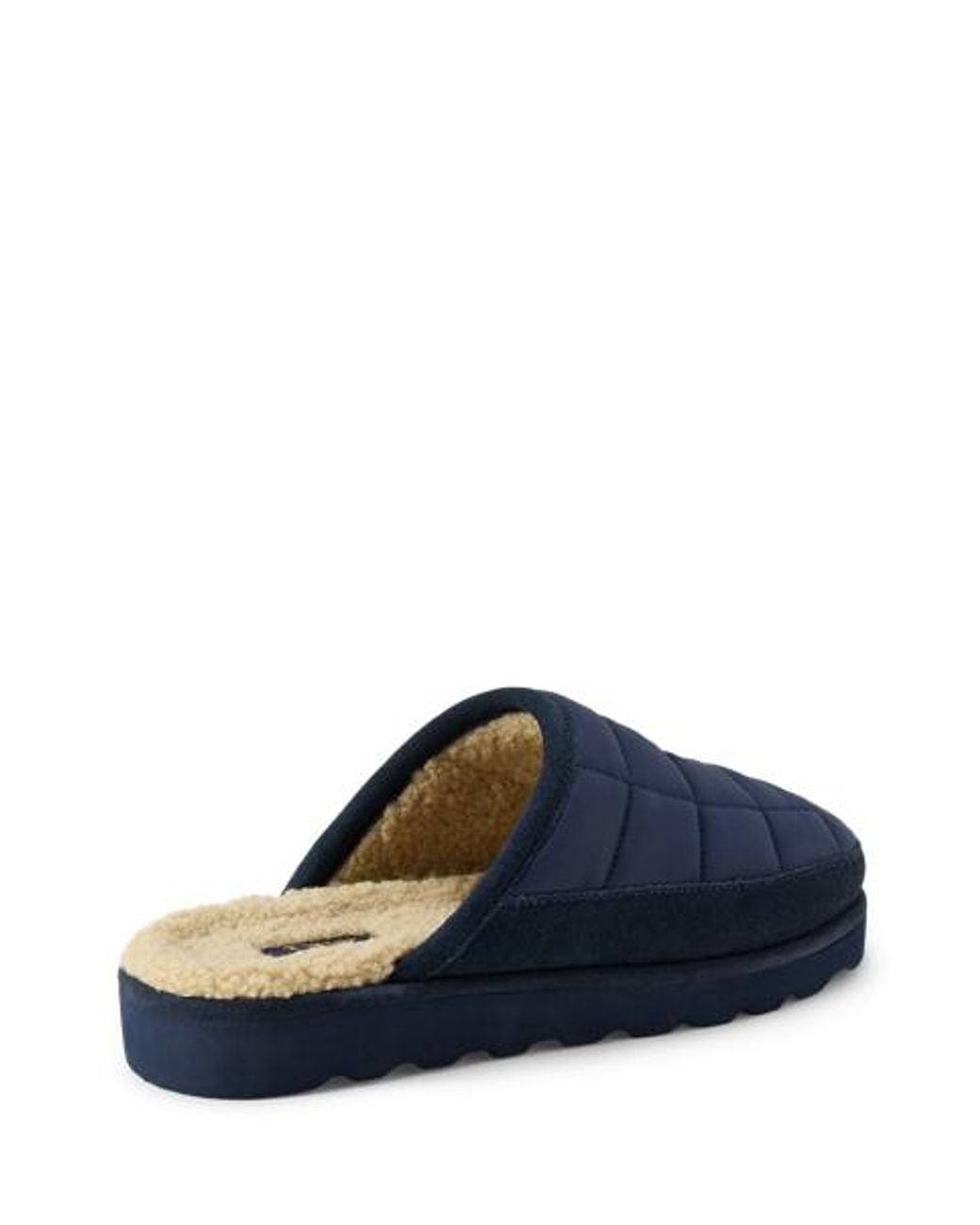 Polo Ralph Lauren Blue Reade Suede-Trim Quilted Scuff Slipper for men