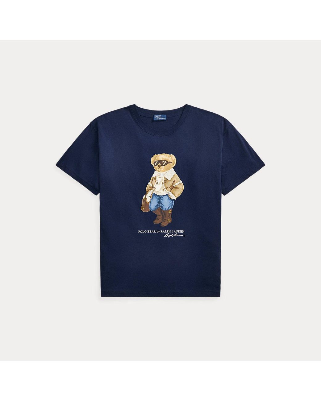 Ralph Lauren Blue Winter Polo Bear Cotton Jersey Tee