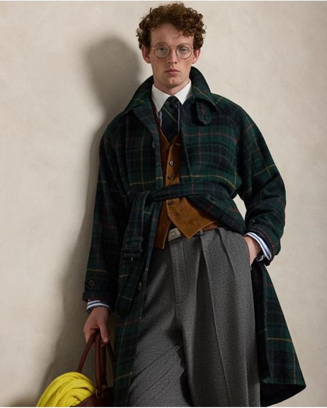 Polo Ralph Lauren Multicolor Plaid Tweed Balmacaan Coat for men