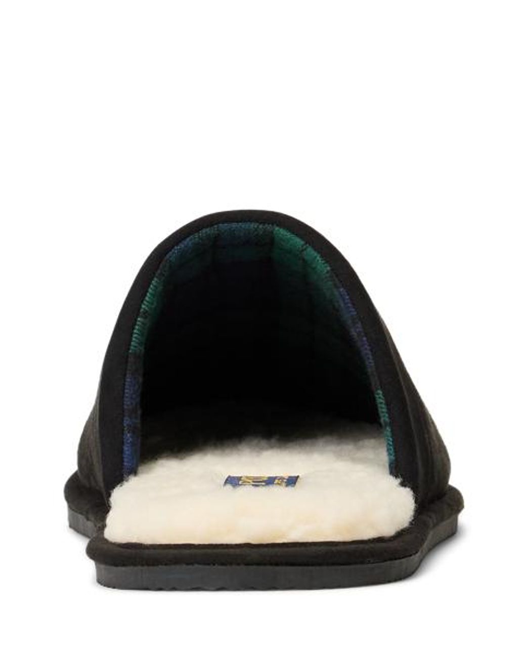Polo Ralph Lauren Black Klarence Microsuede Scuff Slipper for men