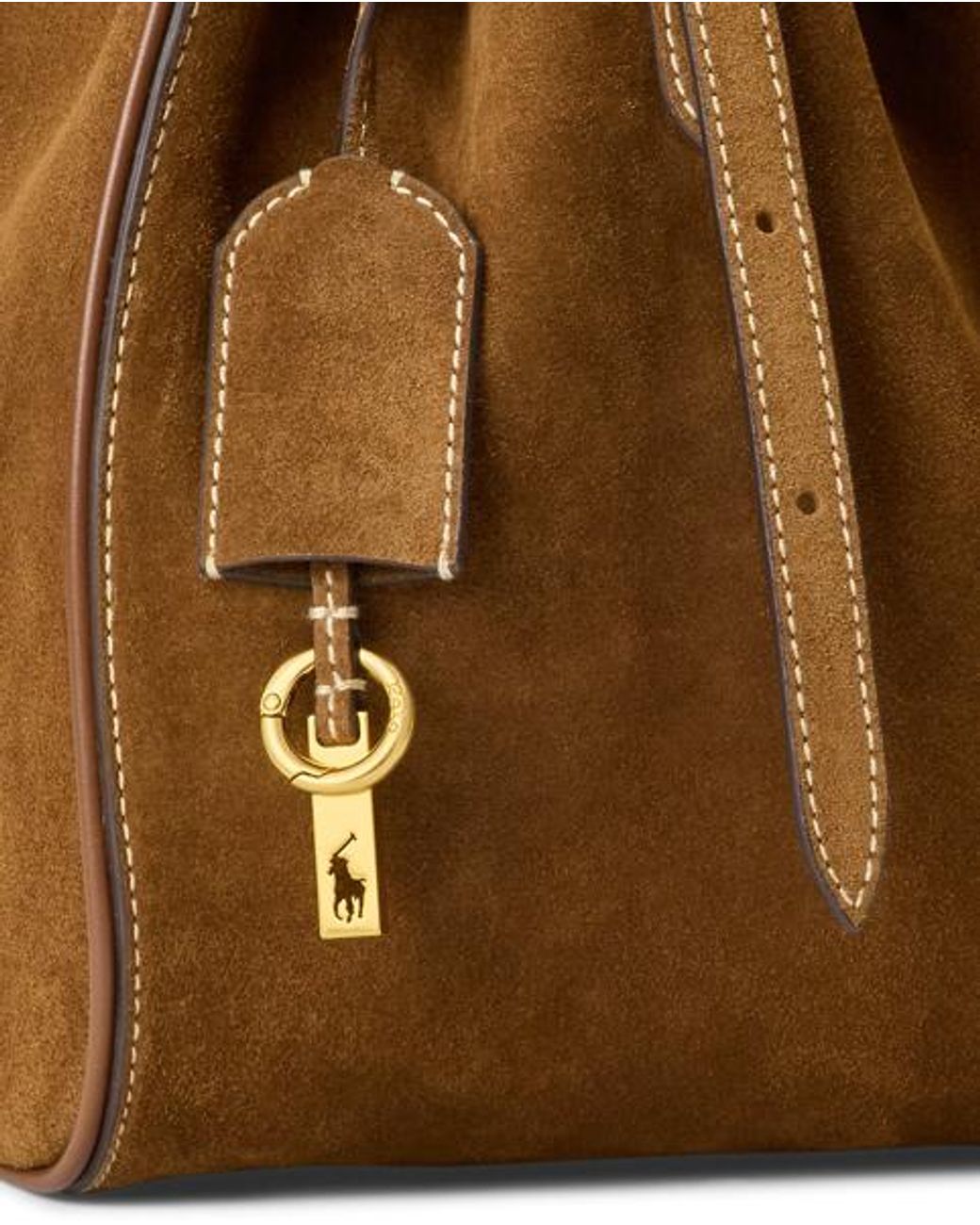 Polo Ralph Lauren Brown Polo Id Suede Satchel