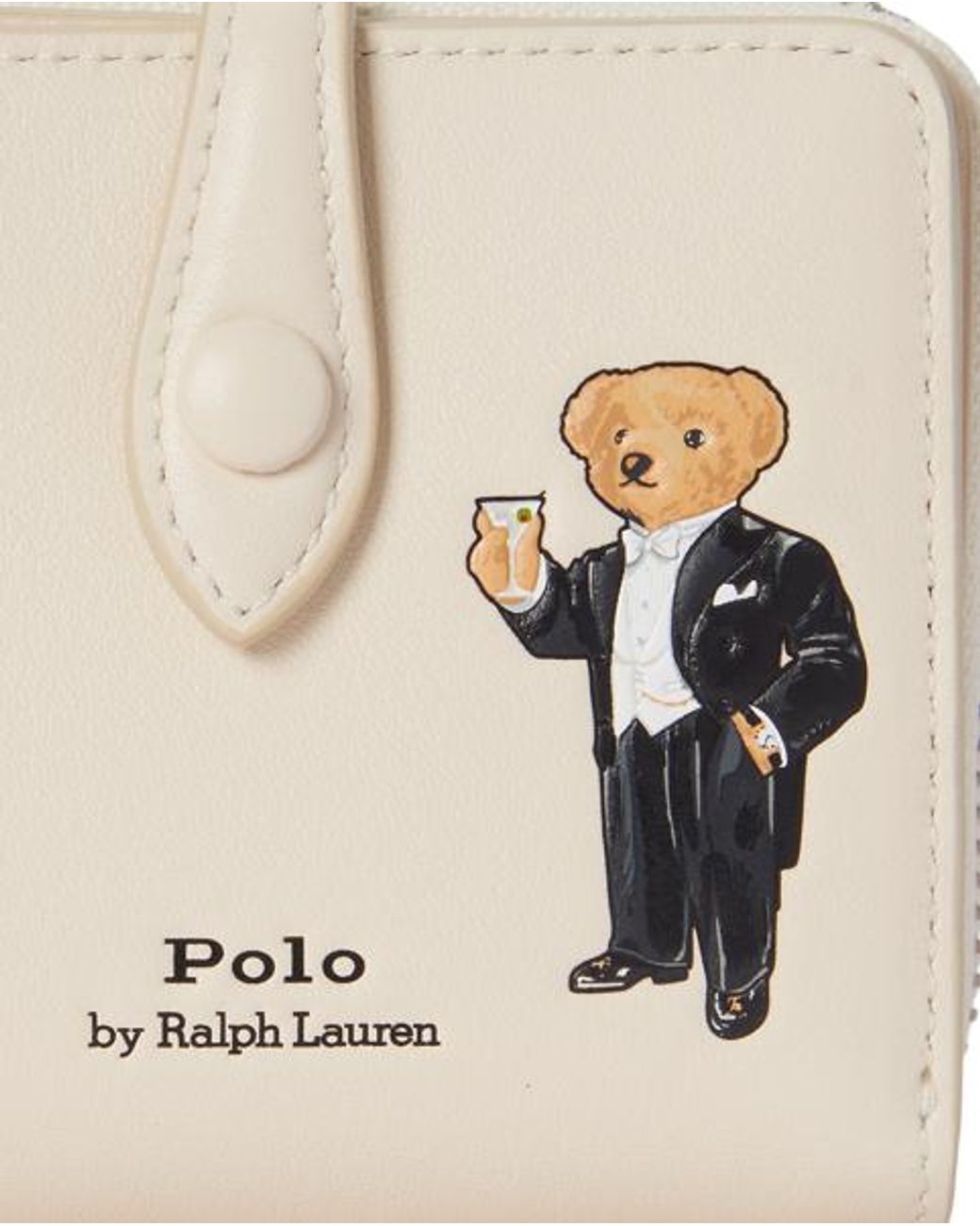 Polo Ralph Lauren Natural Polo Bear Leather Compact Wallet