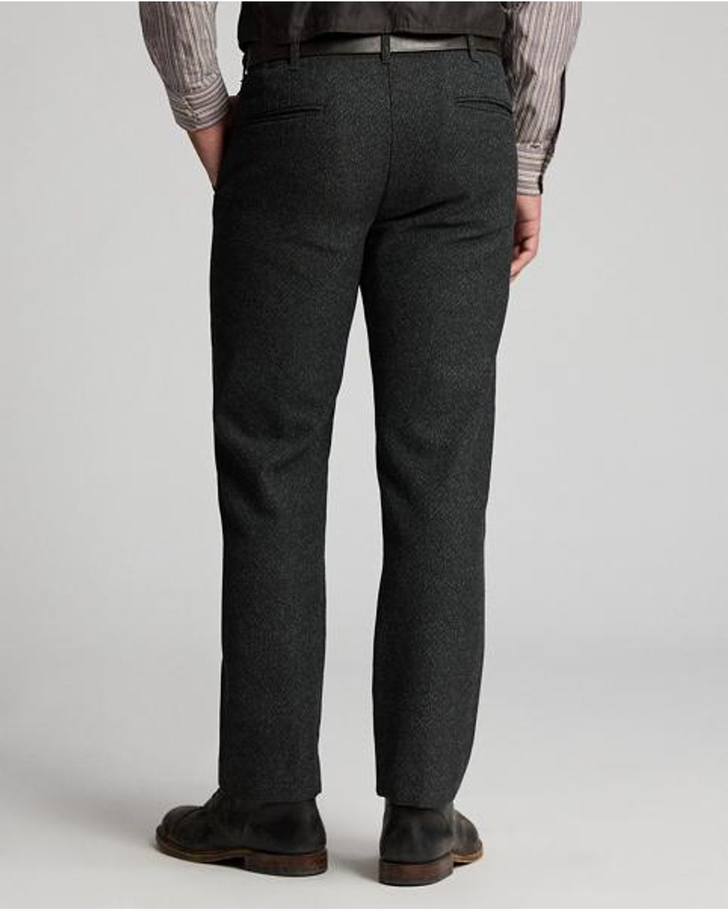 RRL Gray Slim Fit Wool-Cotton Herringbone Pant for men