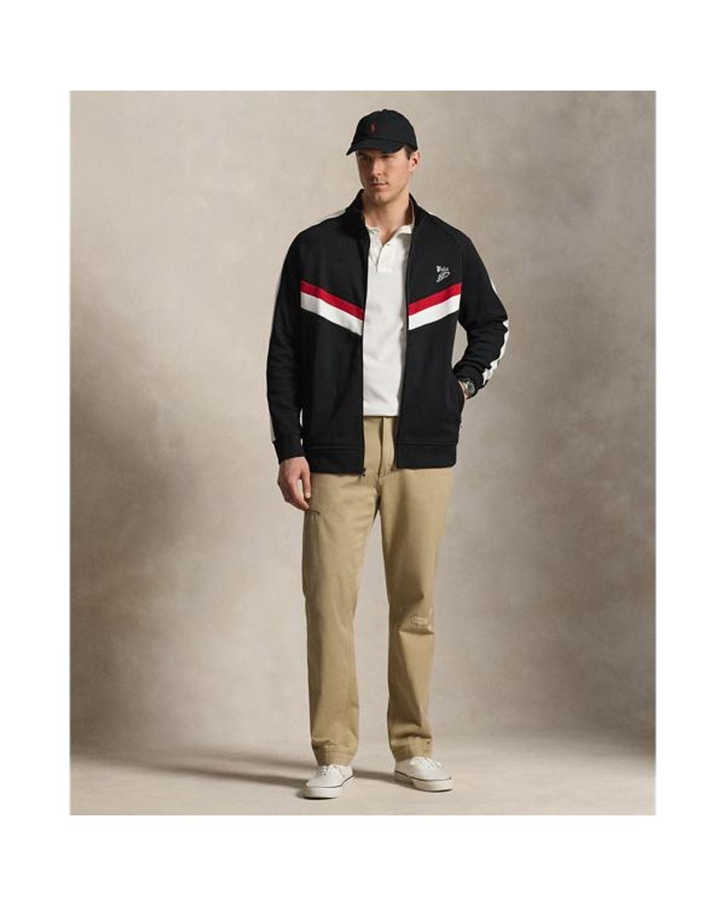 Ralph Lauren Double-Knit Track Jacket in Black for Men | Lyst