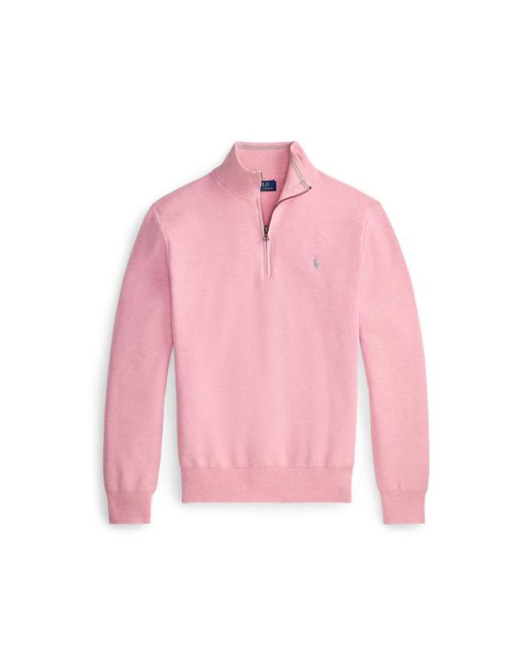 Polo Ralph Lauren Pink Mesh-Knit Cotton Quarter-Zip Sweater for men