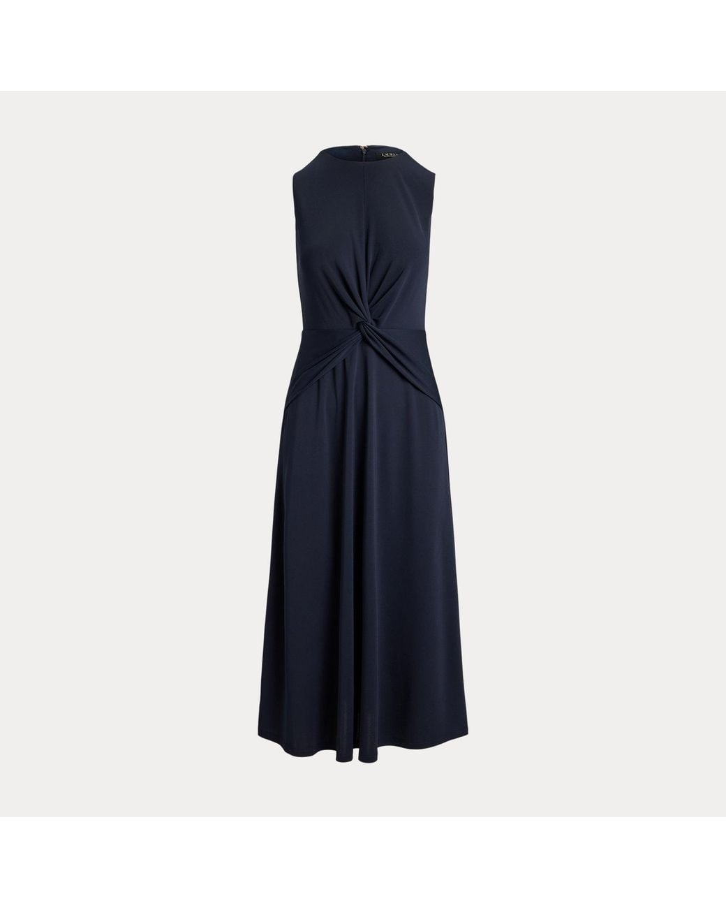 Ralph Lauren Blue Twist-Front Sleeveless Jersey Dress