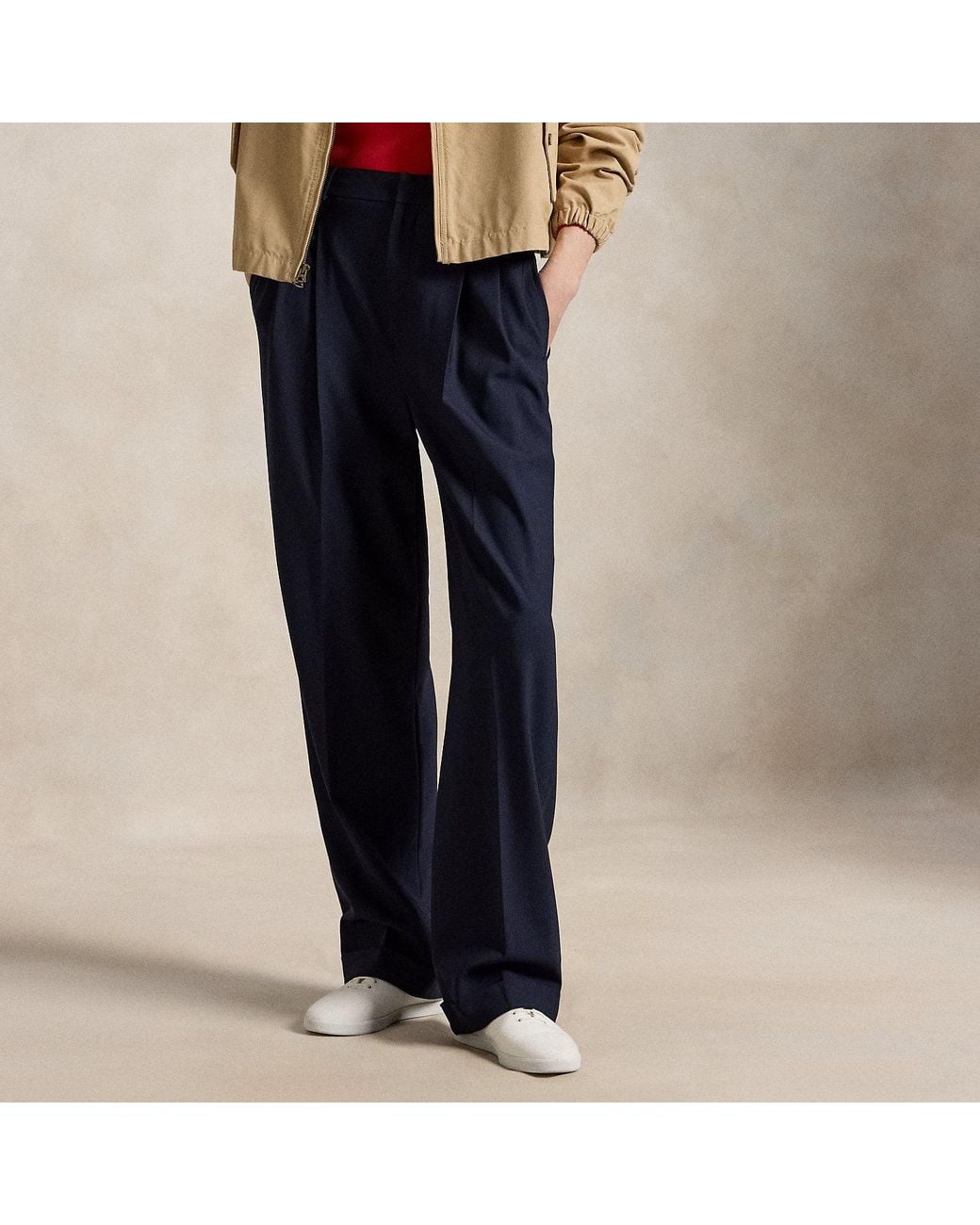 Polo Ralph Lauren Blue Bacall Wool-Blend Faille Trouser