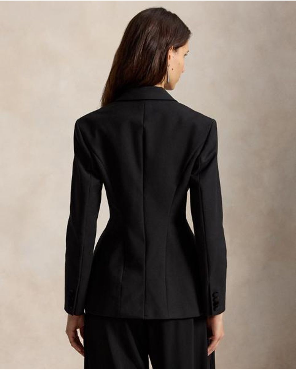 Polo Ralph Lauren Black Single-Breasted Pleated Tuxedo Jacket