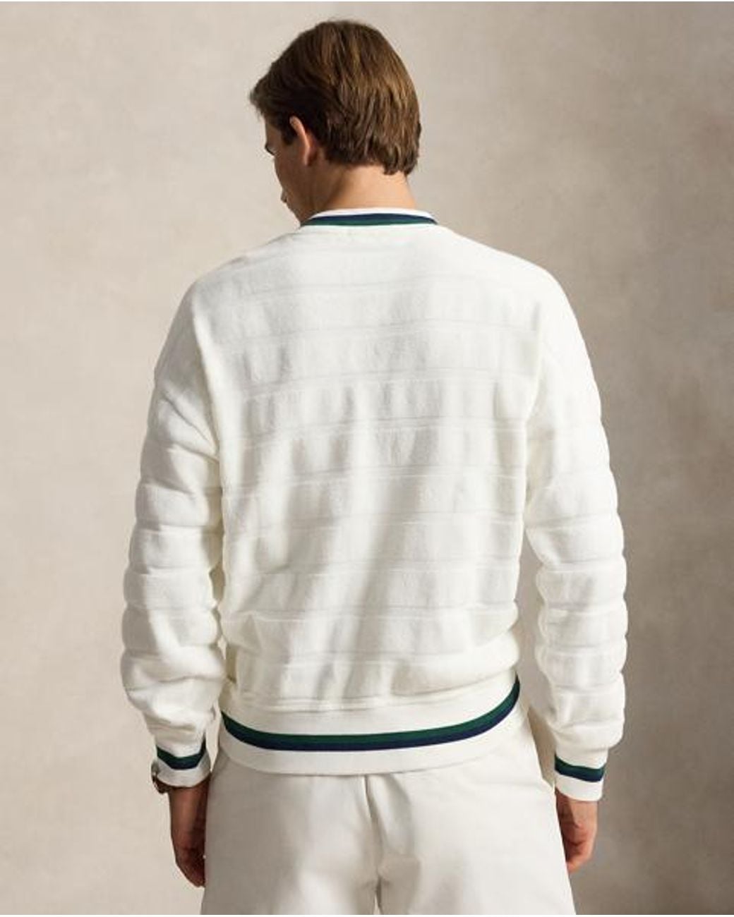 Polo Ralph Lauren Gray Relaxed Fit Textured Jacquard Pullover for men
