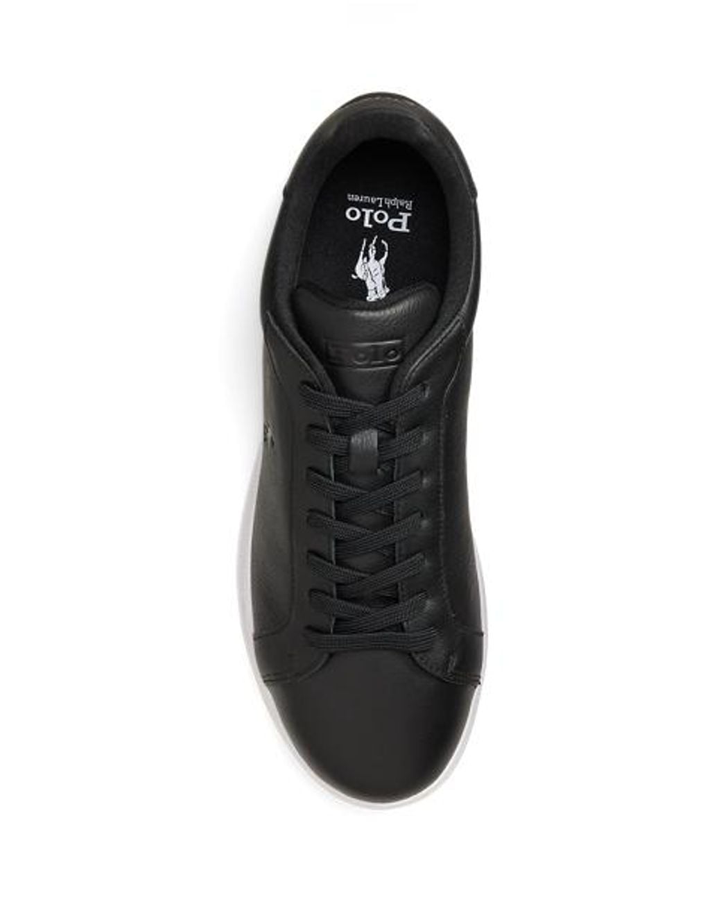 Polo Ralph Lauren Black Heritage Court Ii Leather Trainer for men