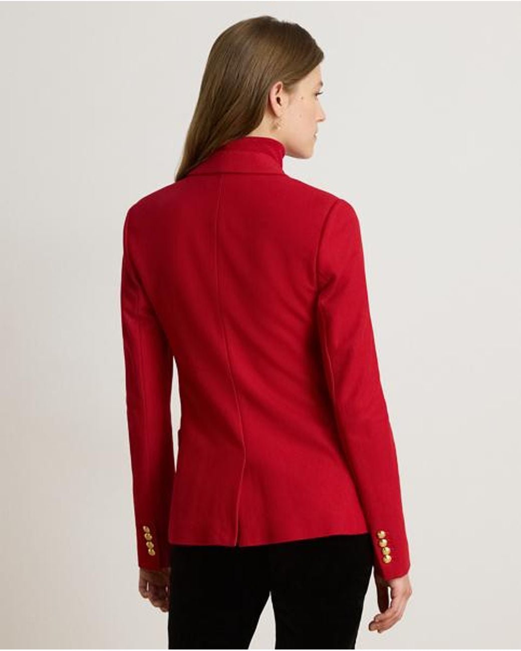 Ralph Lauren Red Bullion Stretch-Cotton Piqué Blazer