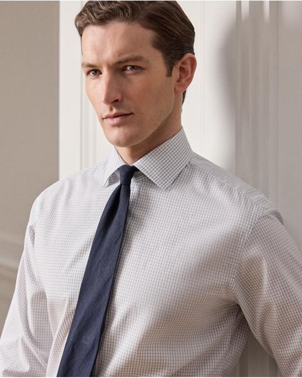 Ralph Lauren Gray Tattersall Poplin Shirt for men