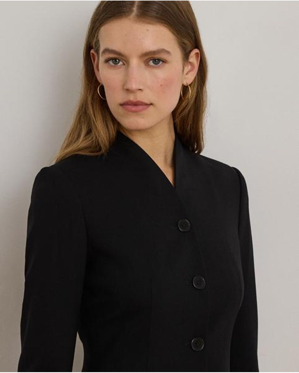 Ralph Lauren Black Stretch Wool Crepe Jacket