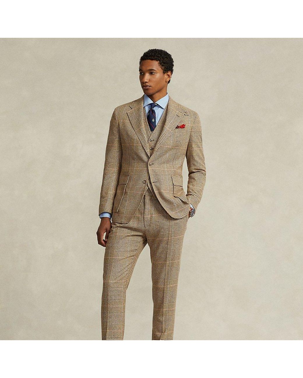 Ralph Lauren The Rl67 Glen Plaid Silk Jacket in Natural for Men Lyst