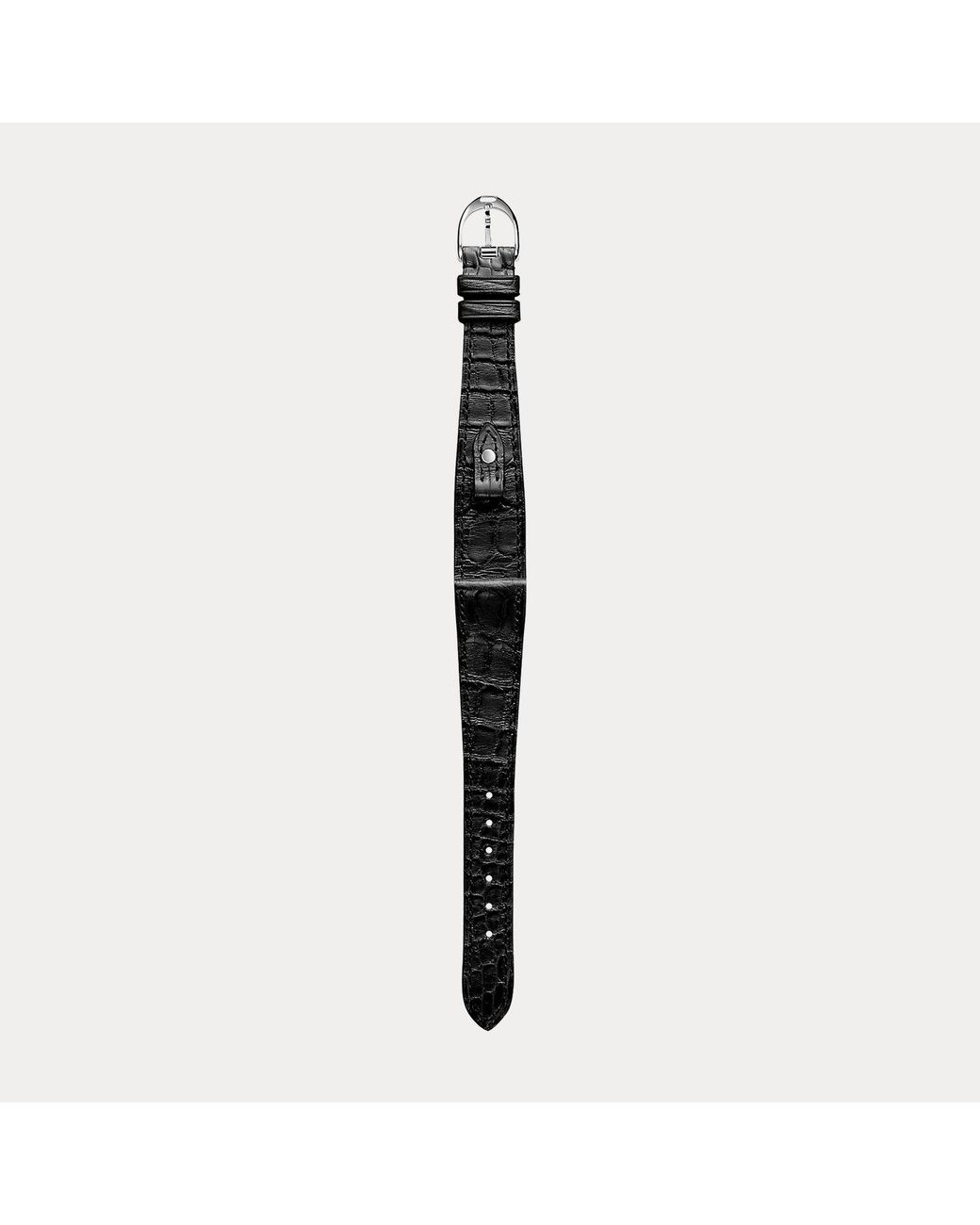 Ralph Lauren Black Petite Stirrup Alligator Watch Strap