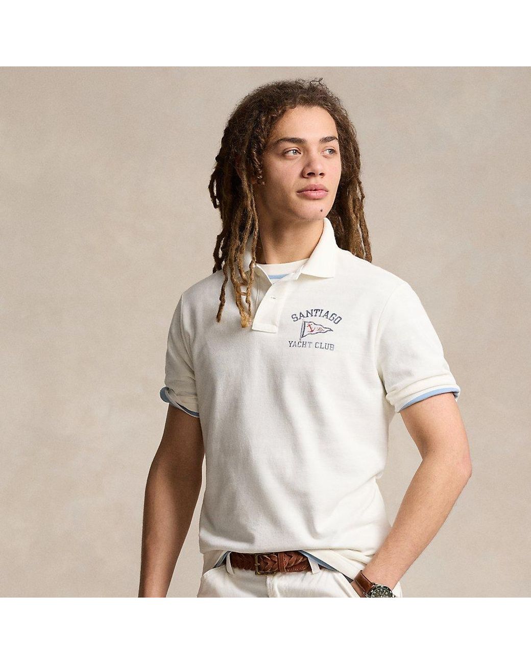 Ralph Lauren Classic Fit Nautical Mesh Polo Shirt in White for Men | Lyst