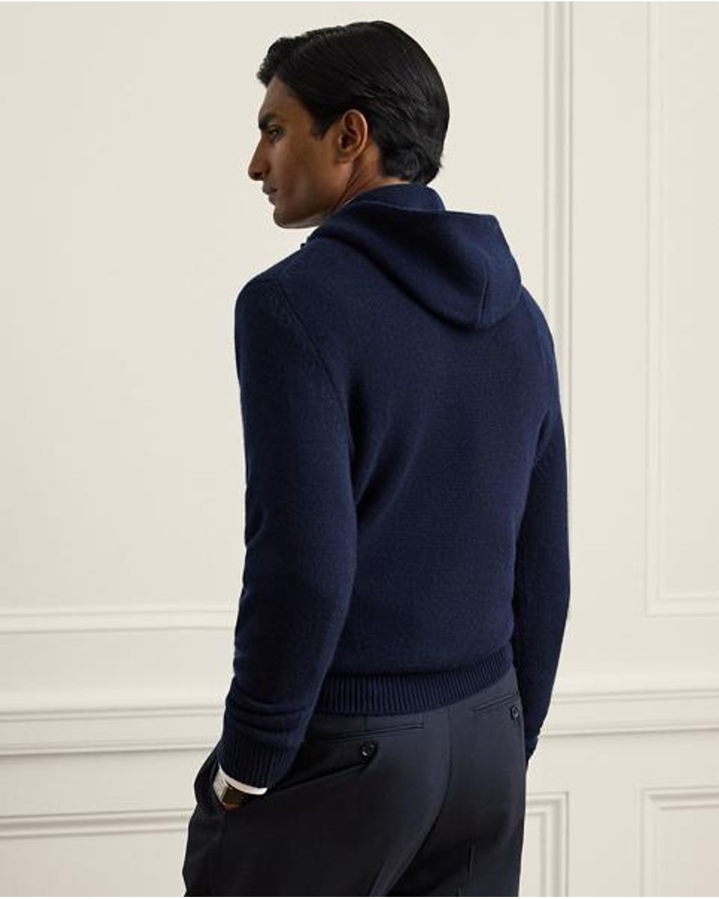Ralph Lauren Blue Polo Bear Cashmere Hooded Jumper for men