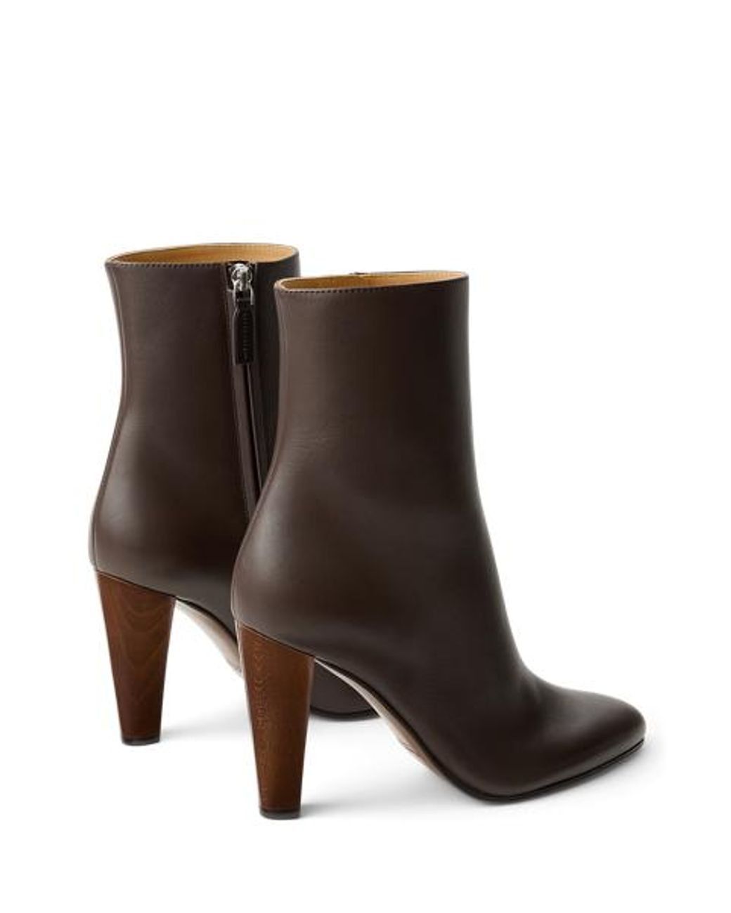 Ralph Lauren Brown Bernice 95 Mm Calfskin Bootie