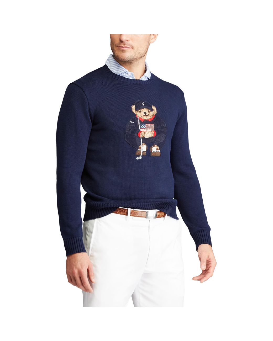 Ralph Lauren Polo Bear Cotton-blend Golf Jumper in Blue for Men | Lyst