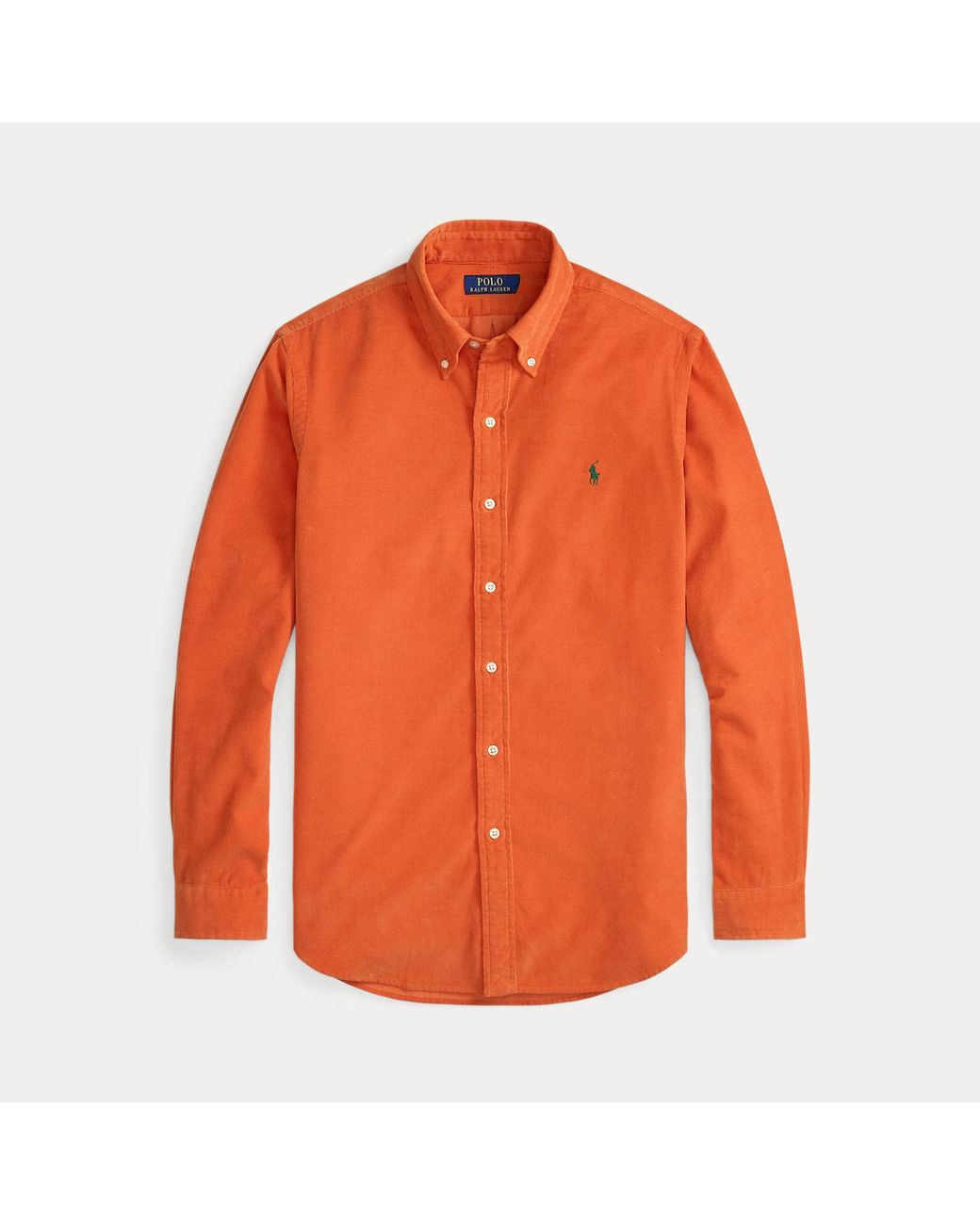 Polo Ralph Lauren Orange Custom Fit Corduroy Shirt for men