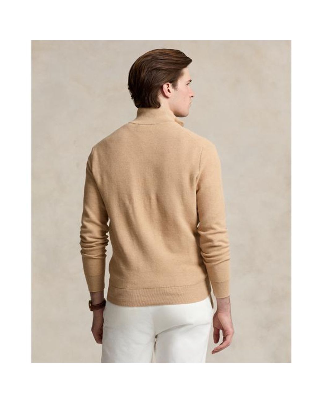 Polo Ralph Lauren Natural Mesh-Knit Cotton Quarter-Zip Sweater for men