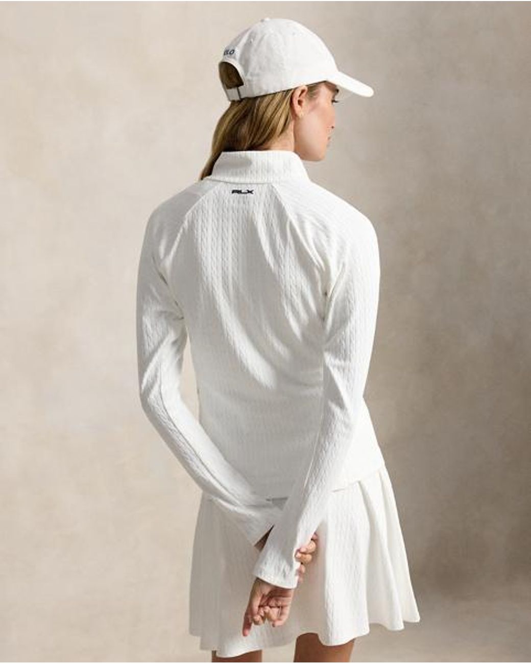 Ralph Lauren White Cable Stretch-Jacquard Zip Jacket