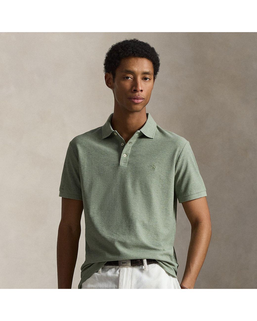Polo Ralph Lauren Green Custom Slim Fit Honeycomb-Mesh Polo for men