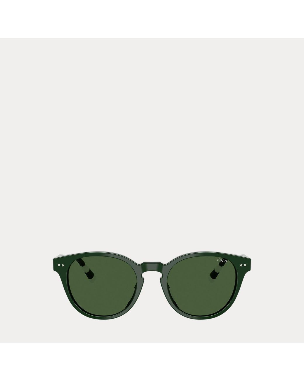 Polo Ralph Lauren Green Rugby-Stripe Round Sunglasses for men