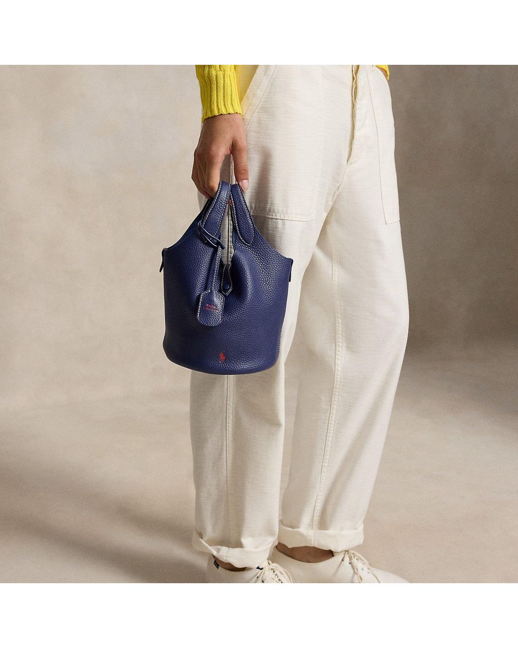 Polo Ralph Lauren Blue Polo Play Small Leather Tote & Crossbody