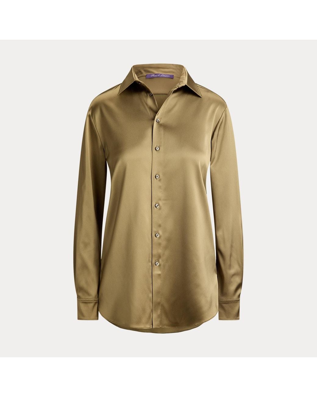 Ralph Lauren Green Adrien Relaxed Fit Satin Shirt