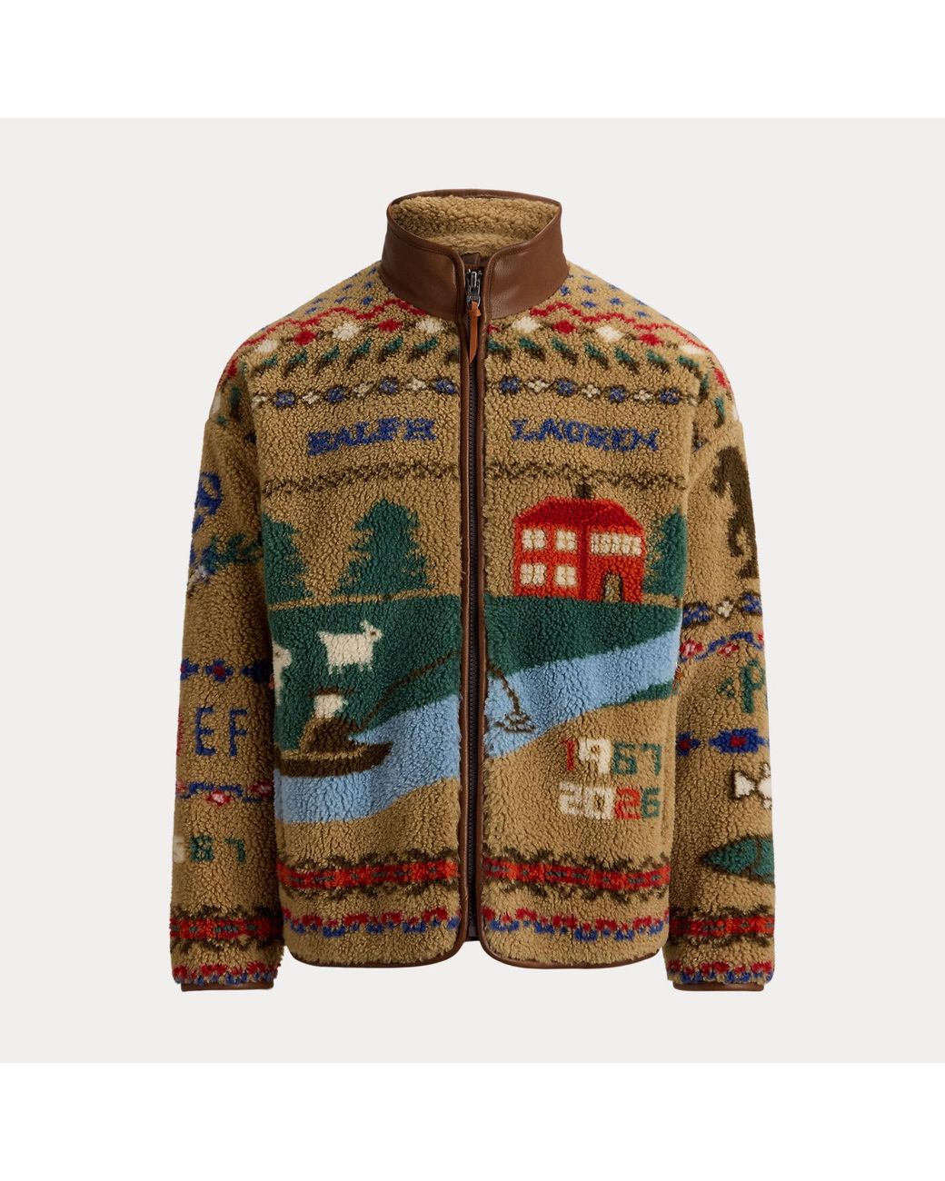 Polo Ralph Lauren Green Scenic Pile Fleece Jacket for men
