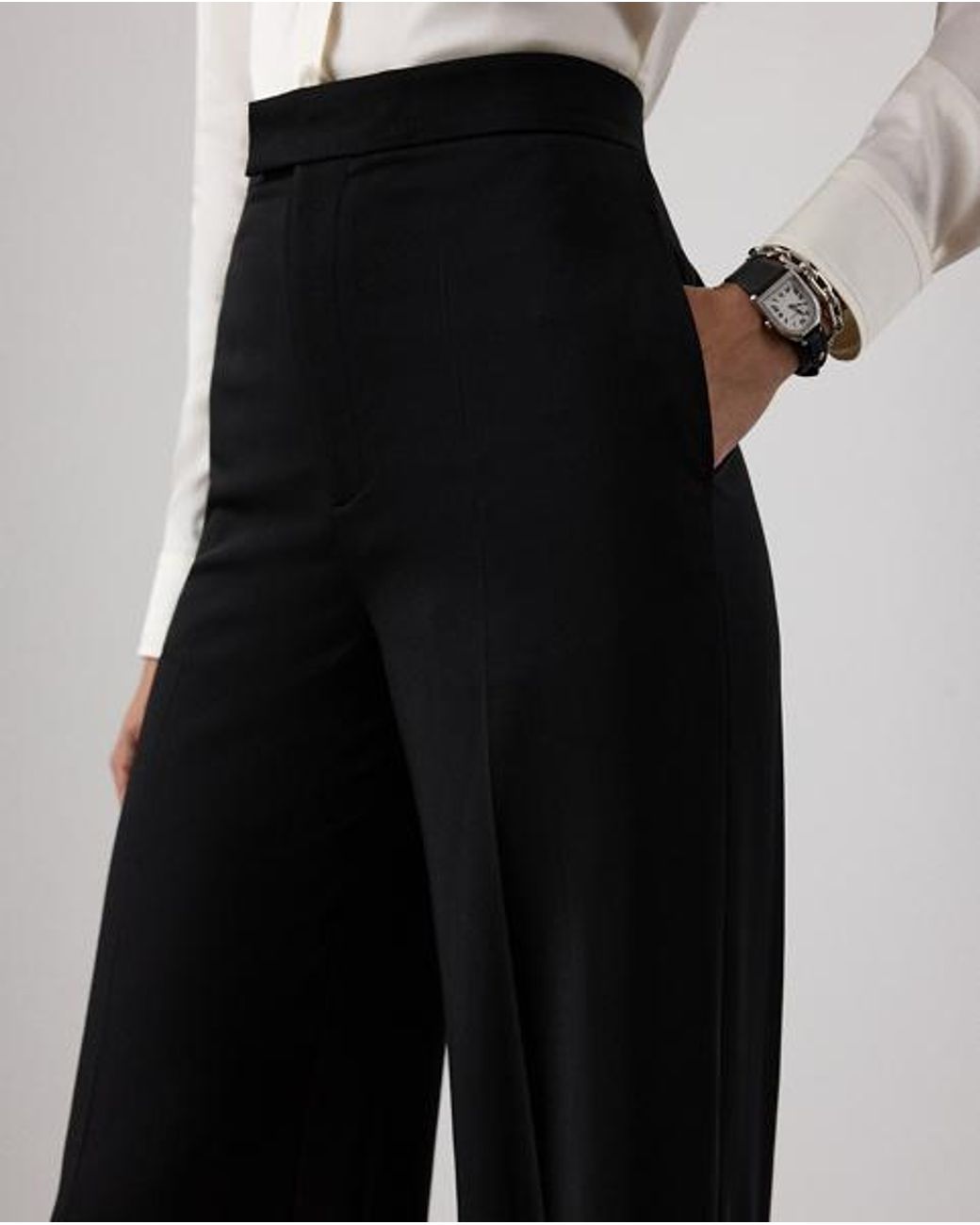 Ralph Lauren Black Dean Wool Gabardine Pant