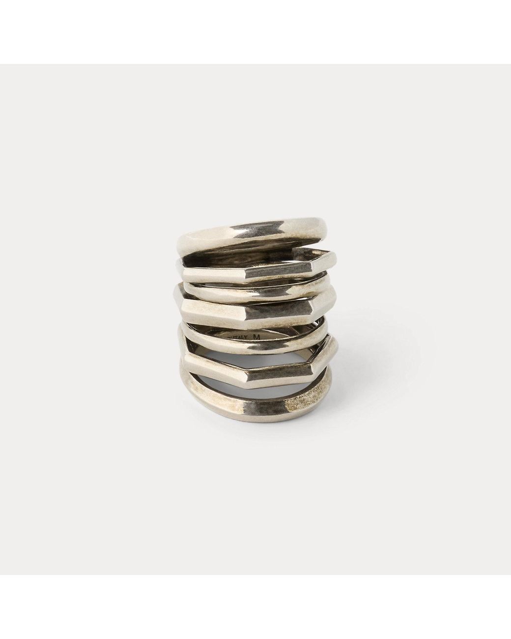 Ralph Lauren White Antiqued-Tone Orbit Ring