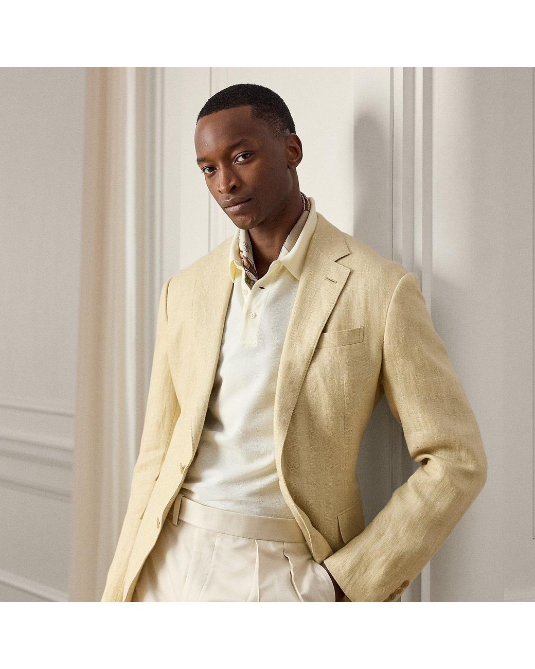 Ralph Lauren Natural Kent Hand-Tailored Linen Suit Jacket for men