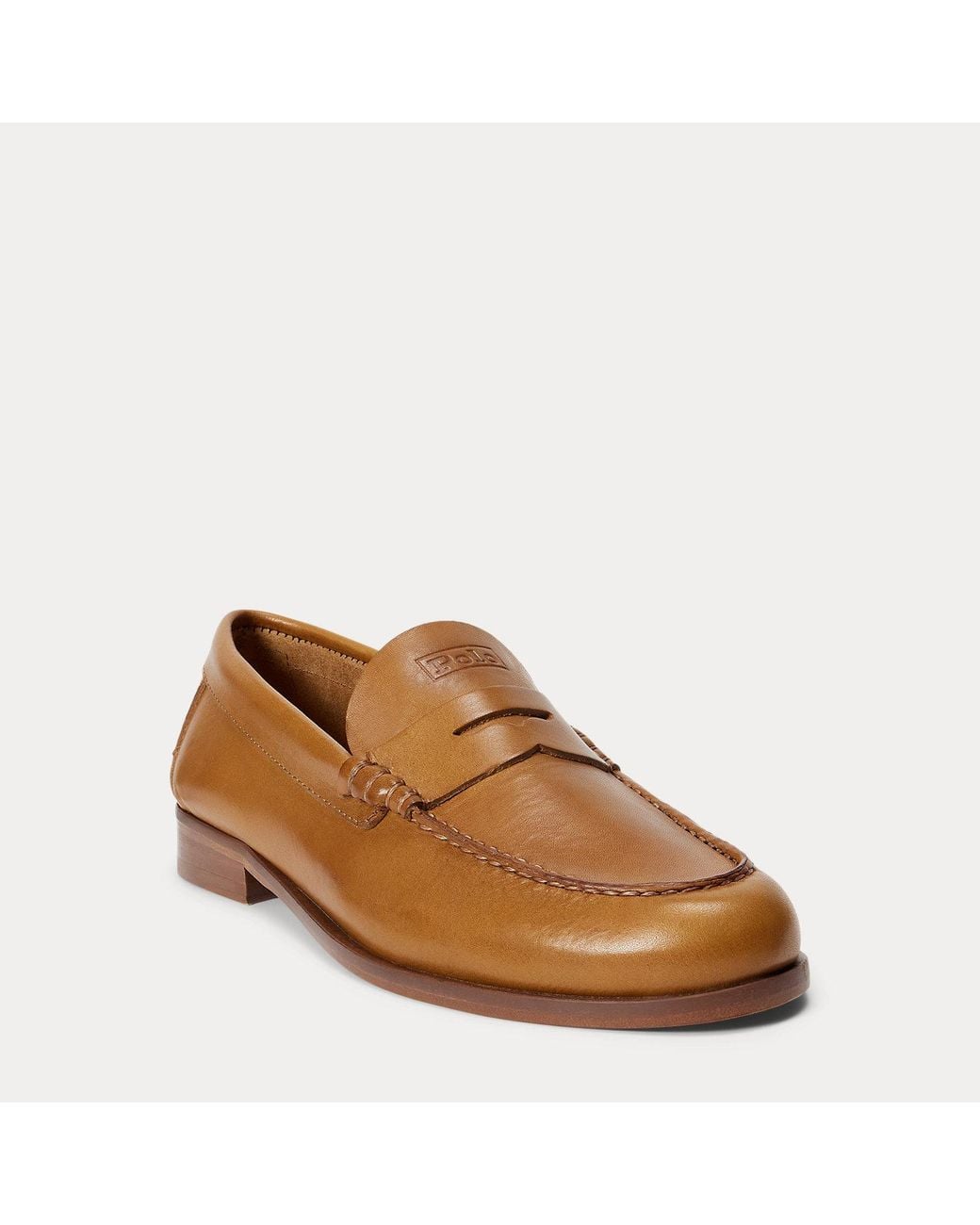 Ralph Lauren Brown Calfskin Leather Loafer