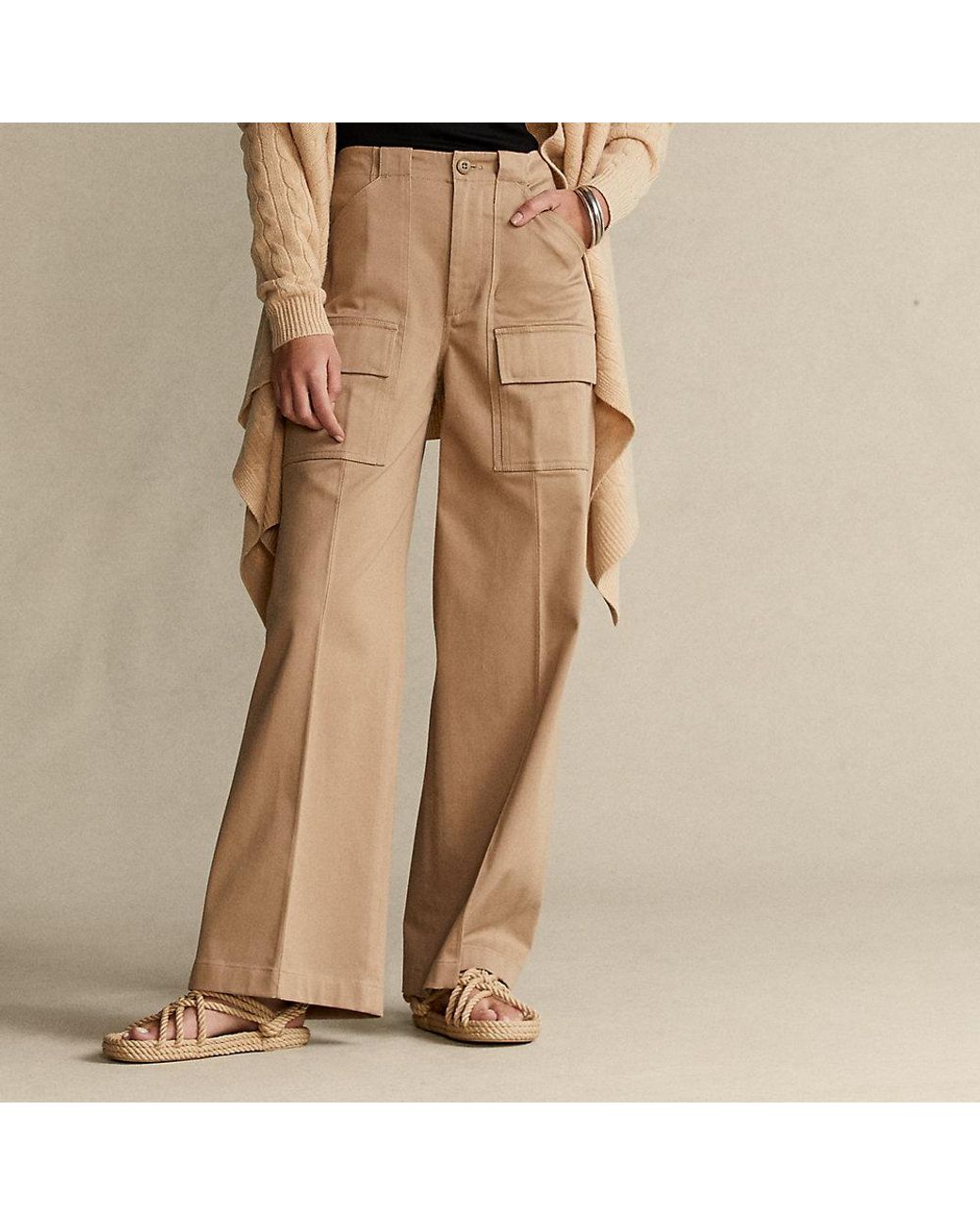 Polo Ralph Lauren Wide-leg Cargo Pant in Natural