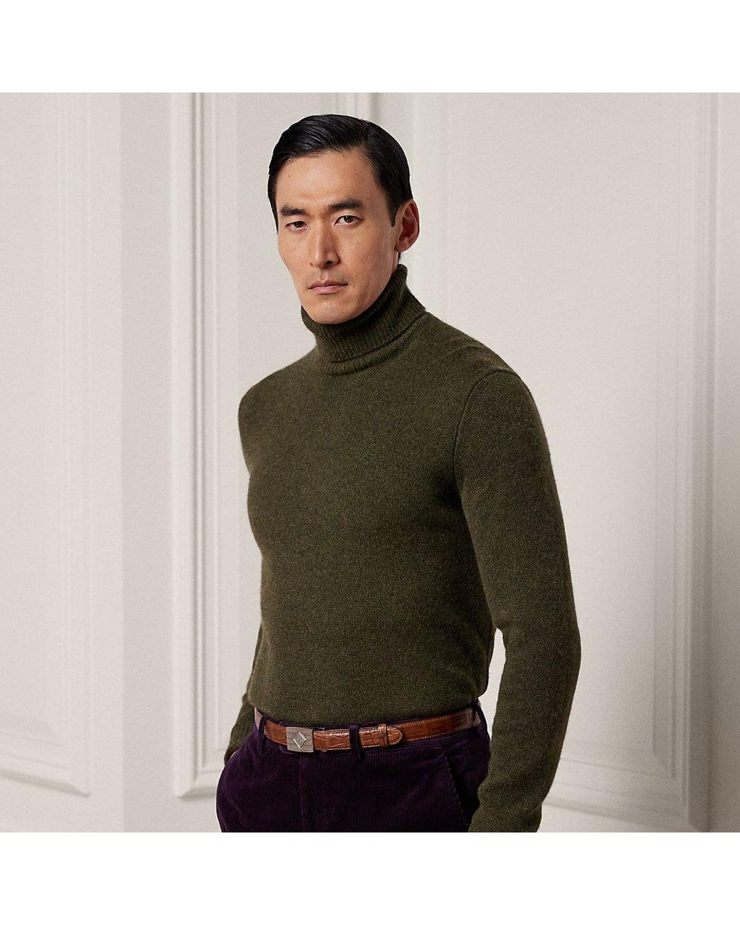Ralph Lauren Purple Label Ralph Lauren Cashmere Turtleneck Sweater in Green  for Men | Lyst