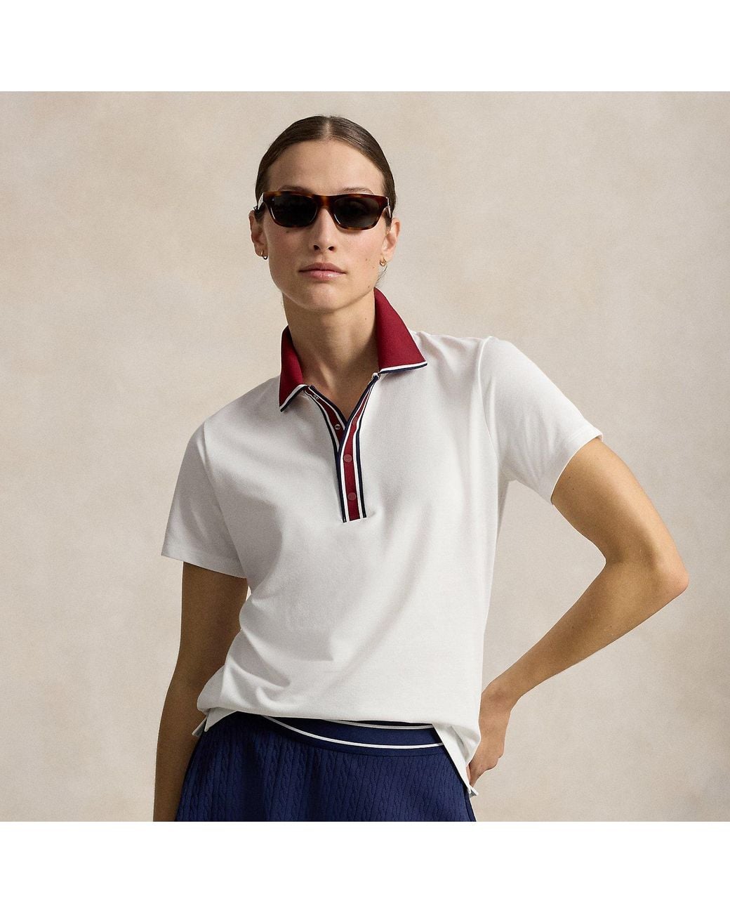 Ralph Lauren White Tailored Fit Jersey Polo Shirt
