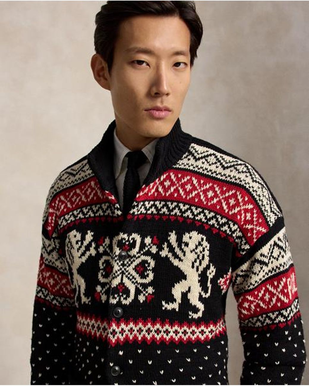 Polo Ralph Lauren Red Relaxed Fit Cotton-Cashmere Cardigan for men