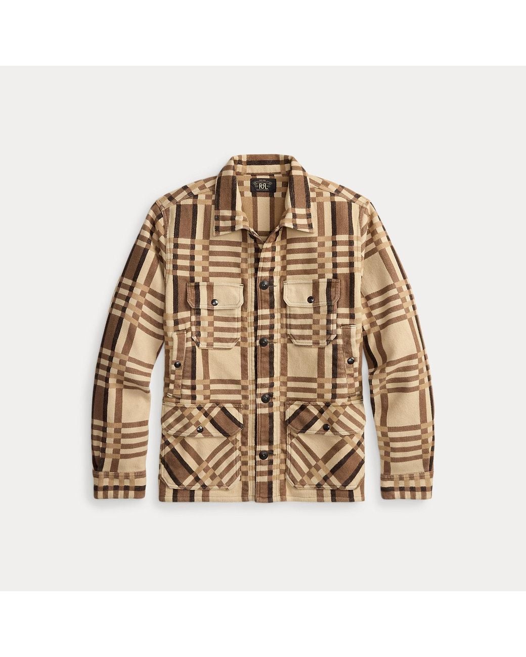RRL Black Plaid Jacquard Overshirt for men