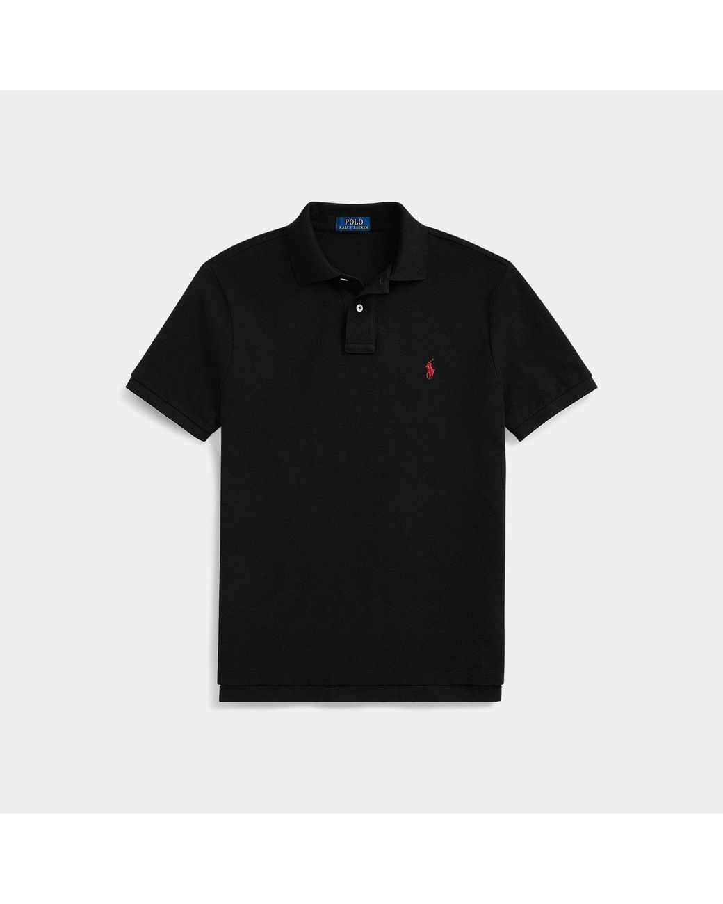 Polo Ralph Lauren Black Custom Slim Fit Mesh Polo for men