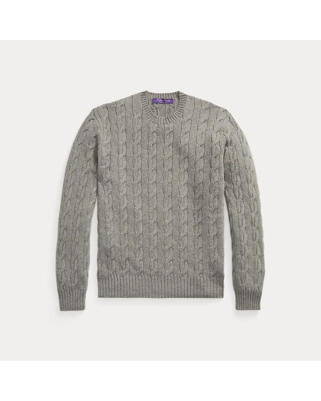 Ralph Lauren Gray Cable-Knit Cashmere Jumper for men