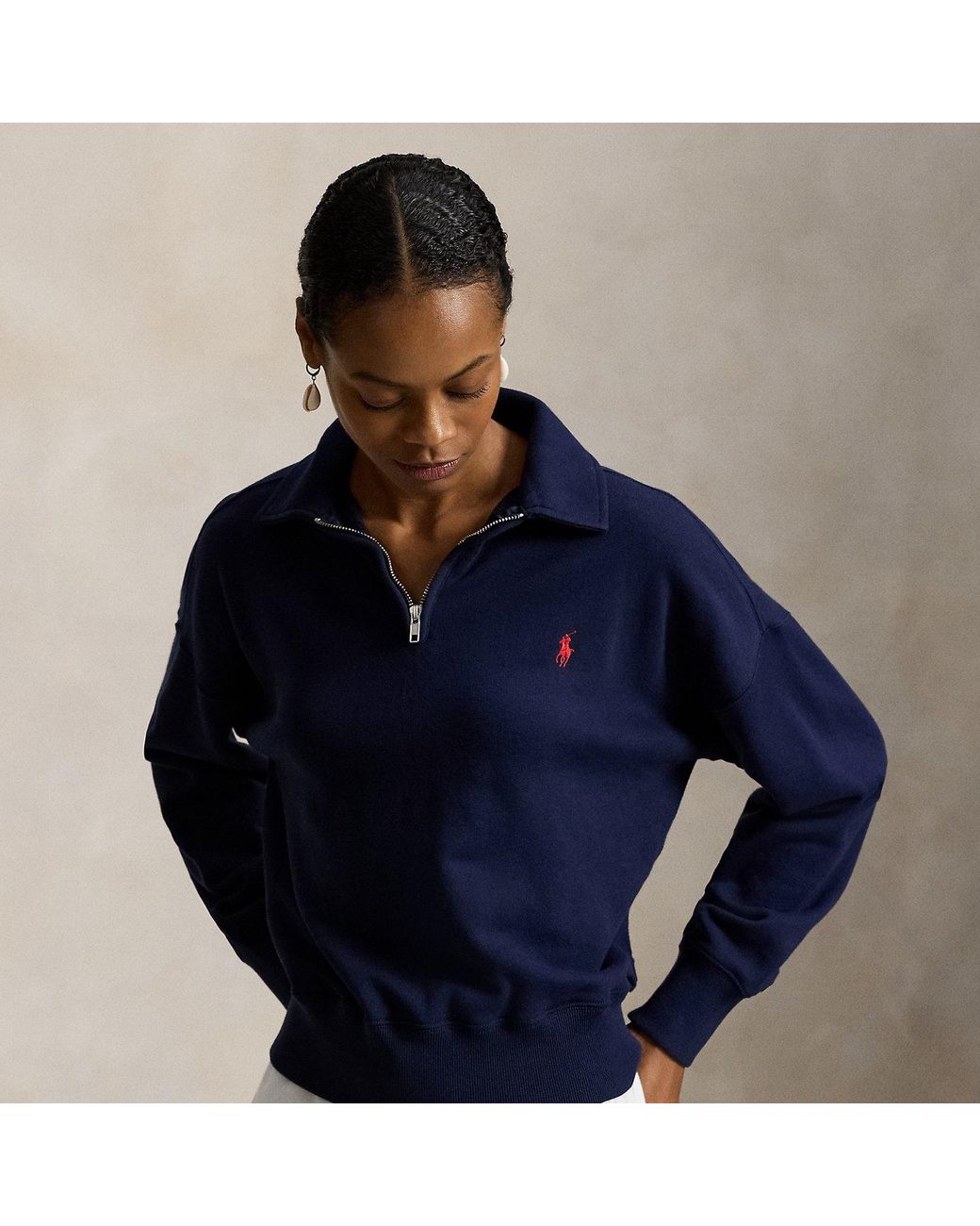 Polo Ralph Lauren Blue Lightweight Fleece Quarter-Zip