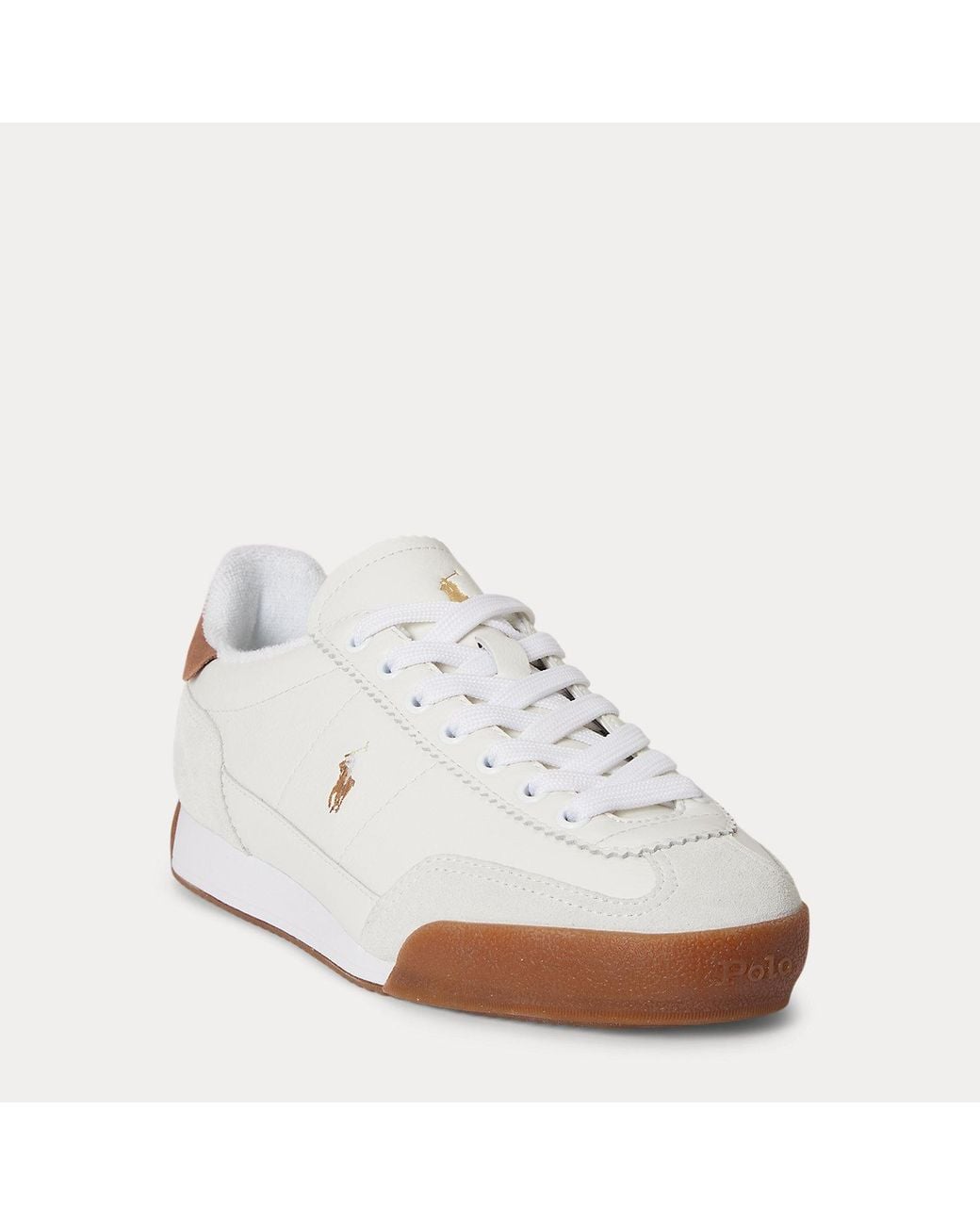 Polo Ralph Lauren White Hester Leather Trainer