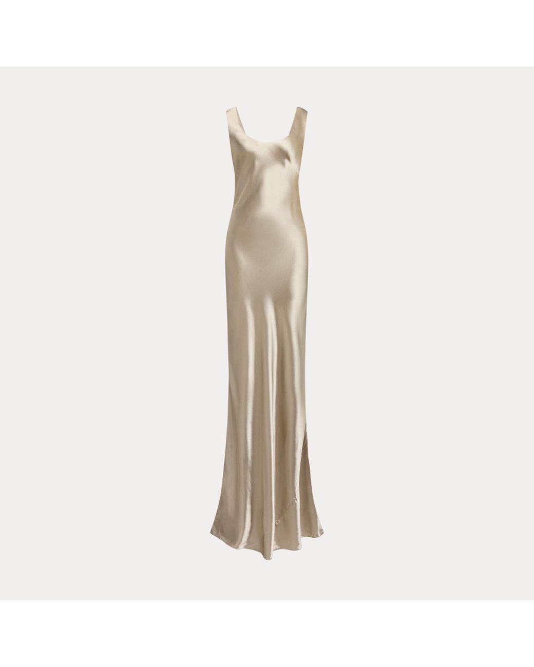 Ralph Lauren Natural Shaila Charmeuse Evening Dress