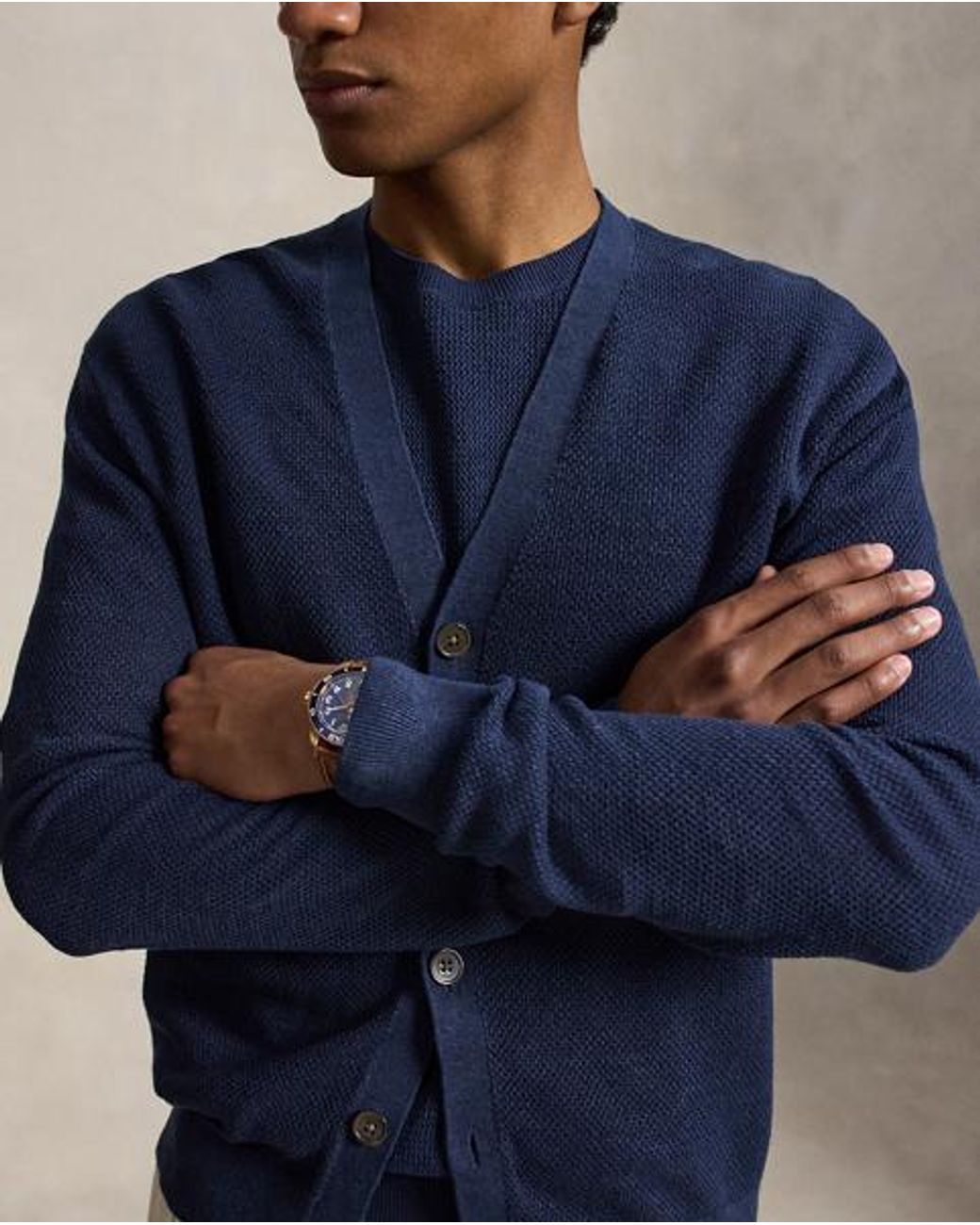 Polo Ralph Lauren Blue Relaxed Fit Linen Cardigan for men