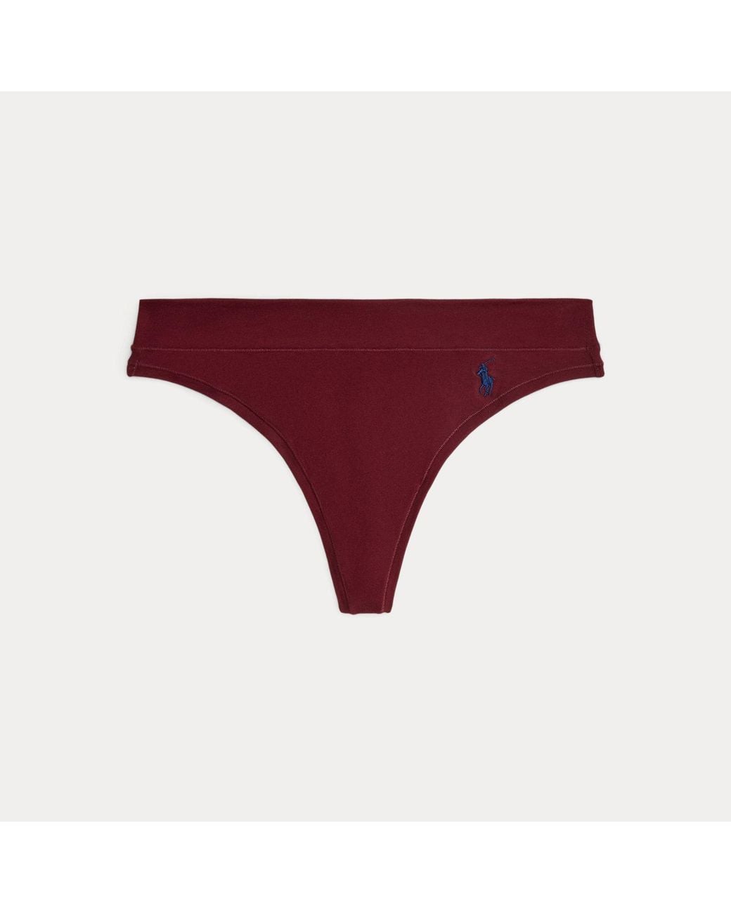 Polo Ralph Lauren Purple Stretch-Cotton Mid-Rise Thong